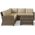 thumbnail image 3 of Afuera Living Ensemble Sectionnel Moderne de Patio en Osier 4 Pcs, Brun et Sable, 3 of 22