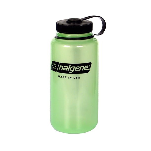 Botella de agua Nalgene Tritan de boca ancha sin BPA de 1 litro, color verde brillante
