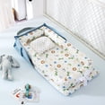 thumbnail image 1 of QWZ-cama nido de bebé portátil para niños y niñas, esterilla de viaje, almohada de algodón, cojín, cunas para recién nacidos, 85x45cm, nuevo Fivean unisex, 1 of 2