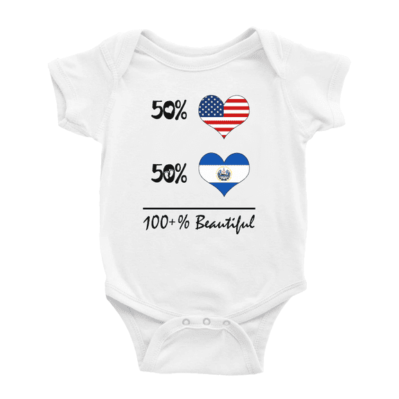 50% Salvadoran + 50% American = 100+% Beautiful Cute Baby Clothing Bodysuits For Boy Girl