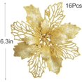 thumbnail image 2 of 16 Pack Christmas Poinsettia Ornaments, Artificial Flowers Decorations for Wreath Christmas Tree Xmas Holiday Decor, 2 of 8