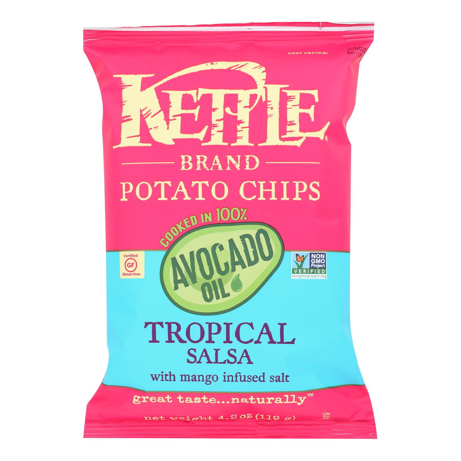 Kettle Brand Potato Chips Tropical Salsa, 4.2 Oz