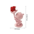 thumbnail image 3 of Flocking Bear Holding Rose Flower Arrangement Romantic Valentine's Day Gift for Couples Wedding Anniversary Home Desktop Decor, 3 of 9