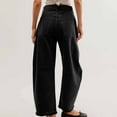thumbnail image 5 of Women's Baggy Wide Leg Jeans for Women Barrel Mid Rise Waist Cropped Denim Pants Pockets Vintage Boyfriend, Limited Time, 5 of 6