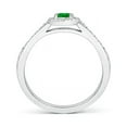 thumbnail image 2 of Angara Natural 0.2 Ct. Emerald with Diamond Halo Ring in 14K White Gold for Women (Ring Size: 12), 2 of 9