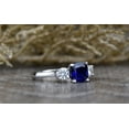 thumbnail image 3 of HeartsAndYou 2ct Natural Blue Sapphire Engagement Ring 100% 14k SOLID White Gold Three Stone, 3 of 9