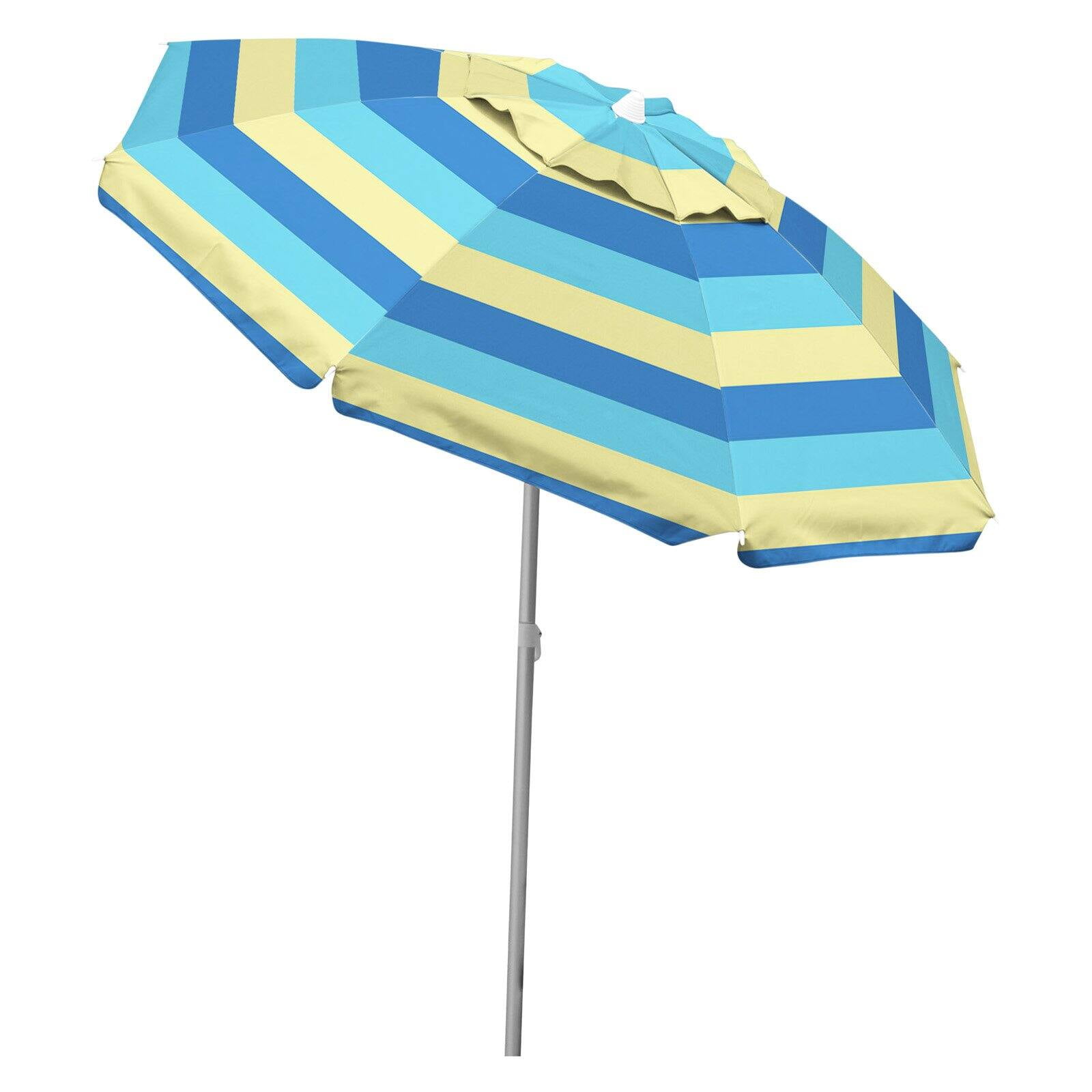 Caribbean Joe 6.5' Tilting Double Canopy Beach Umbrella with Case