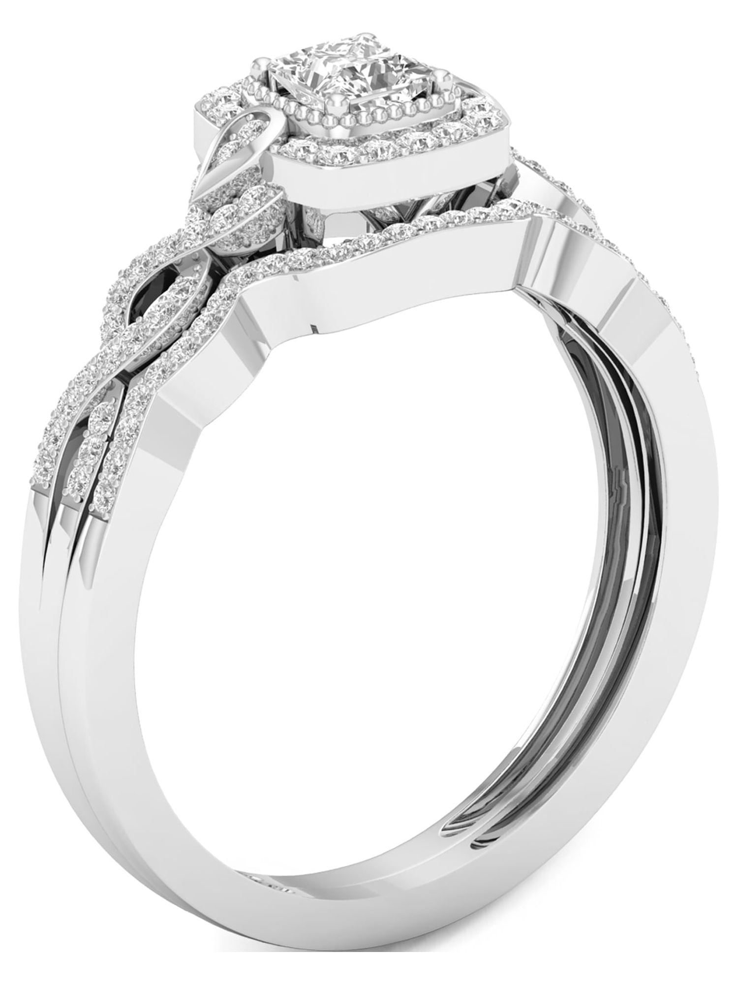 Imperial Women's IGI Certi 1/3 Ct Diamond 10k White Gold Twist Shank Bridal Set