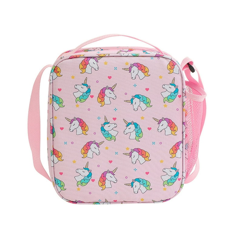 TONKBEEY Cartoon Unicorn School Food Bag Boy Girl Lunch Box Camping Picnic  Pouch Case Women Men Lunch Box Best Gift for Kids