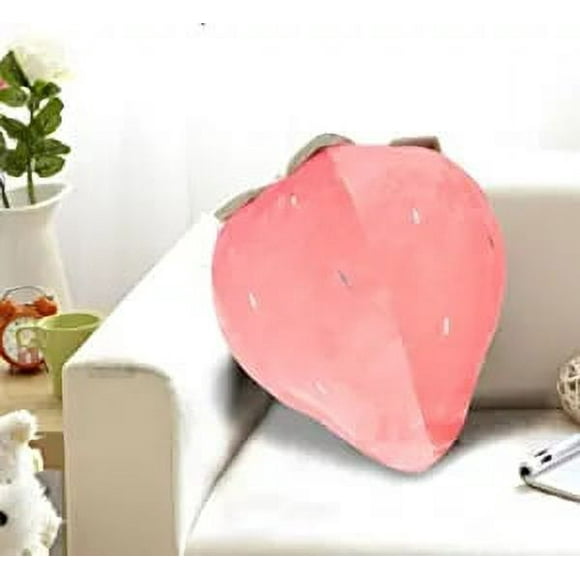 Strawberry Pillow, Plush Strawberry Throw Pillow, Strawberry Shaped Throw Pillow Fruit Strawberry Plush Toy Stuffed Animal Plush Toys Decorative Pillows Gifts for Kids Toys (Pink-50cm) Best Gift for
