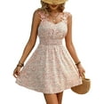 thumbnail image 2 of Women'S Summer Lace Floral Print A Line Short Mini Dress Color M, 2 of 10