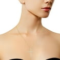 thumbnail image 6 of 10K Yellow Gold Plated .925 Sterling Silver 2.0 cttw Brilliant Round-cut Diamond Cross 18" Pendant Necklace (J-K Color, I2-I3 Clarity), 6 of 7