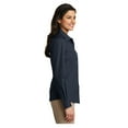 thumbnail image 3 of Port & Company Womens Carefree Poplin Long Sleeve Shirt River Blue Navy X-Small, 3 of 4