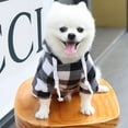 thumbnail image 3 of Dog Plaid Hoodie Warm Soft Dog Sweater Outfit with Hat Autumn and Winter Pet Clothes for Small Medium Large Puppy Wearing,Black,2XL, 3 of 5