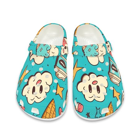 

Bivenant Store Kids Ice Cream Clogs Slippers Girls Boys Toddlers Little Cute Garden Water Shoes Summer Comfort Slides Sandals Beach Slipper Size 11-13.5