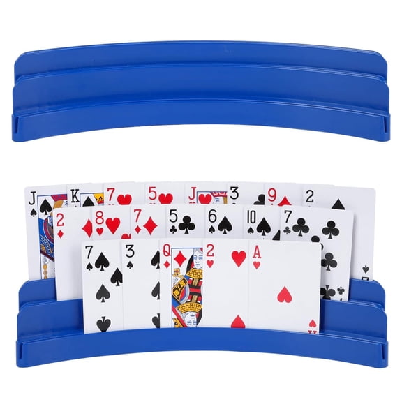2 Pack Three-Layer Design Playing Cards Holders，Playing Card Holder for Kids Adults Hands Free Card Holder for Family Card Game Nights Poker Parties