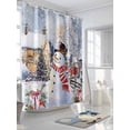 thumbnail image 5 of Snowman Christmas Waterproof Fabric Shower Curtain, Farmhouse Xmas Tree Snowflake Shower Curtain for Bathroom Curtains Bathtubs Hotel Washable Shower Curtains with 12 Hooks Standard 60x72, 5 of 6