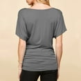 thumbnail image 4 of Timegard Womens Summer Tops Deep V Neck Short Sleeve Side Ruched Slim Comfy Casual Tee Blouse Fashion, 4 of 6