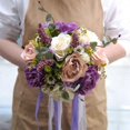 thumbnail image 2 of European Artificial Rose Flower Bouquet Simulation Korean Wedding Bouquet for Valentine's Day Wedding Bride Photography Red, 2 of 4