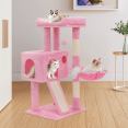 thumbnail image 4 of MoNiBloom 36-in Cat Tree & Kittens Play House, Multi-Level Plush Cat Condo for Indoor Cats, Soft Pink, 4 of 10