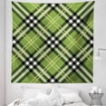 thumbnail image 1 of Checkered Tapestry, Classical Celtic Pattern Symmetrical Stripes and Squares Print, Fabric Wall Hanging Decor for Bedroom Living Room Dorm, 5 Sizes, Pale Yellow Fern Green, by Ambesonne, 1 of 1