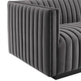 thumbnail image 6 of Modway Conjure Channel Tufted Performance Velvet 4-Piece Sectional in Black Gray, 6 of 10