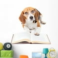 thumbnail image 1 of Dog Reading Book Wall Mural by Wallmonkeys Peel and Stick Graphic (48 in W x 44 in H) WM108318, 1 of 4