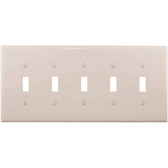 Cooper Wiring PJ5W 5-Gang Toggle Plate - White