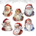 thumbnail image 2 of Jolly Santa Faces Decorative Wooden Clip-on Ornaments Set of 6 by G. Debrekht - Christmas Decor - 8090045C-S6, 2 of 10