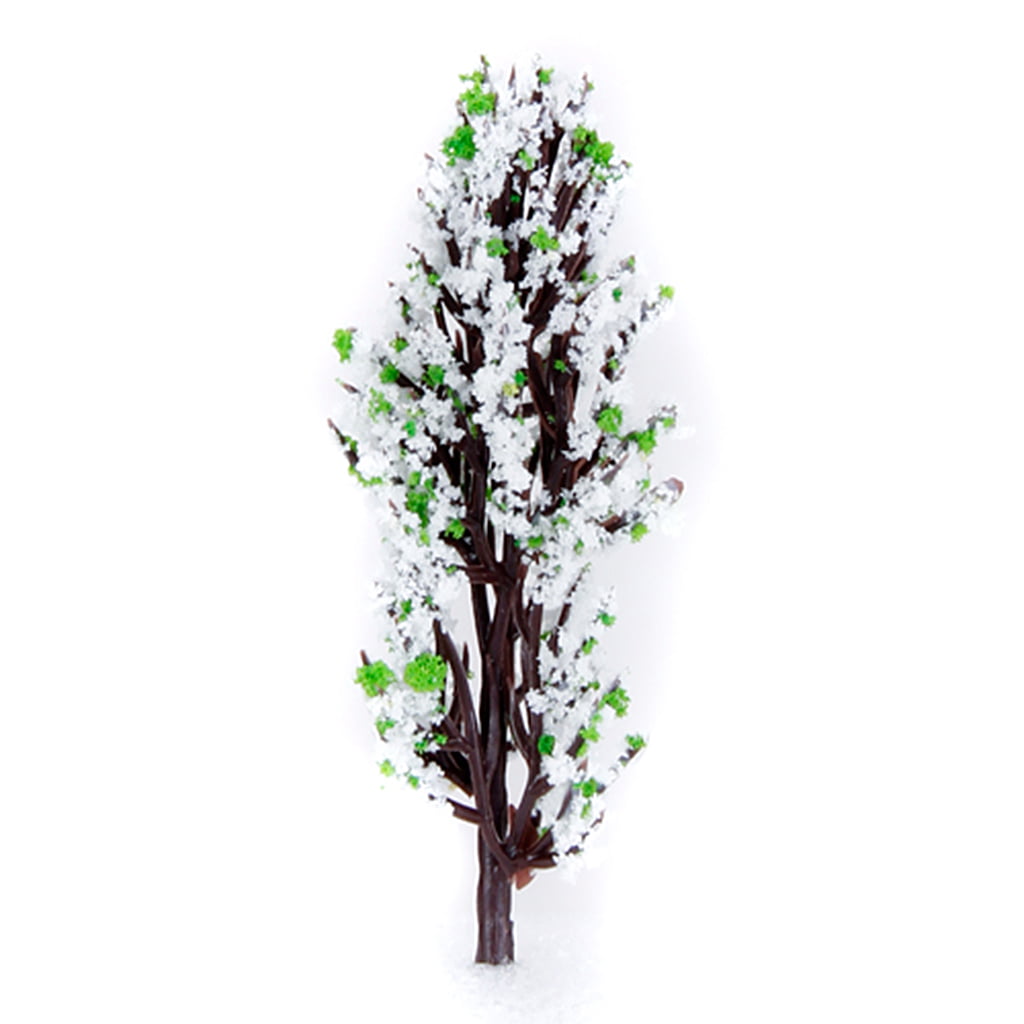 20PCS Scenery Landscape Layout Train Model Flower Tree 8.9cm Gauge Z White Green 