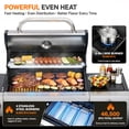 thumbnail image 5 of SEGMART 4 Burner Propane Gas Grill with Side Burner, 46,500 BTU Outdoor Cooking BBQ Grill with Porcelain-Enameled Cast Iron Grates, Equipped with Temperature, Tool Hooks, and Bottle Opener, 5 of 11
