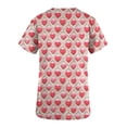 thumbnail image 5 of Valentine's Day Savings Clearance 2024! TAGOLD Women Scrub Tops, Print Scrub Tops, Women Valentine Day Short Sleeve V-neck Tops Printed Pockets Blouse Nursing, 5 of 5