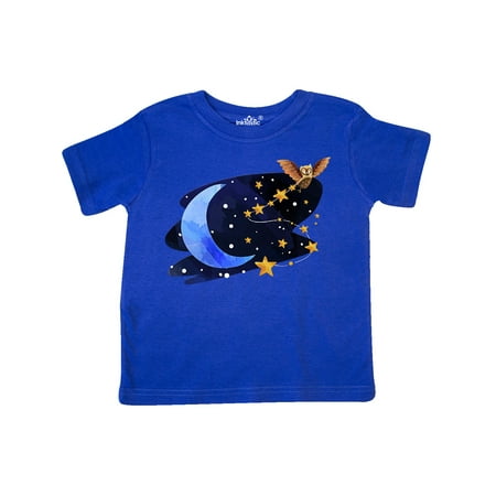 

Inktastic Owl Decorating the Night with Moon and Stars Gift Toddler Boy or Toddler Girl T-Shirt