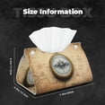 thumbnail image 4 of Kdxio Magnetic Old Compass On World Map Print Tissue Box Cover,Modern PU Leather Rectangular Tissue Box Holder for Bathroom Living Room Bedroom Office Desk Car Home, 4 of 6