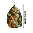 thumbnail image 3 of 3.54 Inch Acrylic Cat Suncatcher Ornament, 2D Stained Glass Effect Orange Tabby Hanging Decor, Cute Cat Lover Christmas Gift for Women Mom, Car Rearview Mirror Charm, Home Window Wall Art, 3 of 6