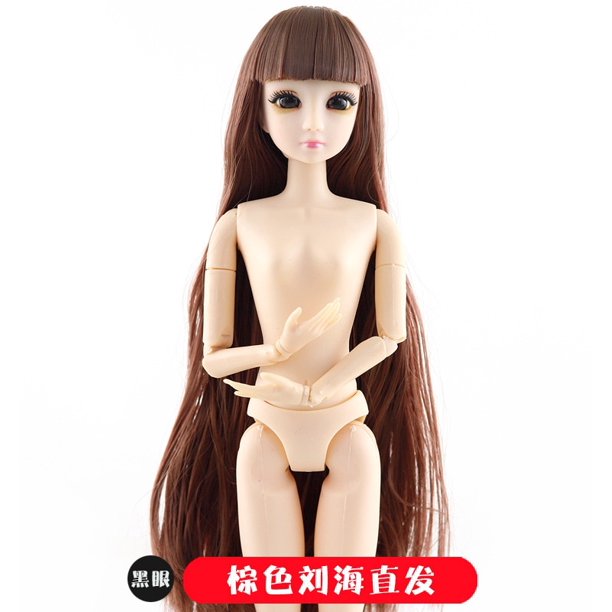 BJD Doll 30cm 20 Movable Jointe Dolls 3D Eyes Bjd Plastic Doll for Girls Toys Long Wig Female Nude Body Fashion Christmas Gift Gao Jinjia LED