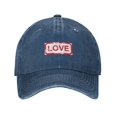 thumbnail image 1 of ZICANCN Adjustable Baseball Cap Women, Love Character Pattern Hats for Men Adult Washed Cotton Denim Baseball Caps Fashion, Navy Blue, 1 of 8