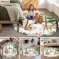 thumbnail image 6 of Spring Forest Animals Round Area Rugs Collection 3.3', Floral Botanical Trees Non Slip Indoor Circular Throw Runner Rug Floor Mat Carpet for Living Room Dining Table Bedroom Nursery, 6 of 9