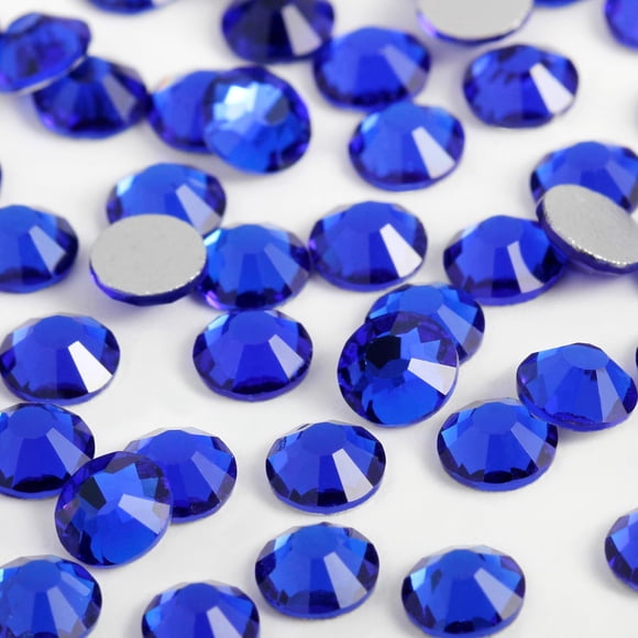 Rhinestones ELEEGEM SS30, 400 piezas, gemas planas color zafiro