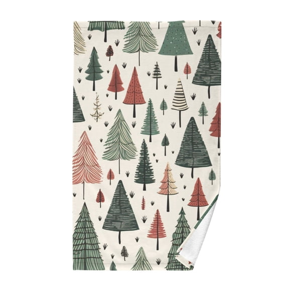Christmas Trees Hand Towel Cotton Bath Towel Large Face Towels Absorbent for Bathroom Home Hotel