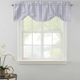 thumbnail image 5 of Tie Up Valance for Windows Purple Buffalo Plaid Curtains Valances Rod Pocket Valance Window Treatments Linen Classic Checked Balloon Curtains for Kitchen Living Room Bedroom Bathroom 42x12 Inch, 5 of 9