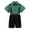 Green, variant on Gyexs Boy Easter Outfit Semi Formal Outfit Short Sleeve Button Down Dress Shirts Bowtie Suspender Shorts Toddler Kids Boys Suits Black 2-3 Years