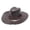 Coffee, variant on Adult Sun Solid Fashion Western Cowboy Hat Leather Windproof Hat Tan La Hat One Size