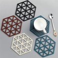 thumbnail image 4 of Lishi Silicone Triangle Coasters - Black Hexagonal Nordic Style, 4 of 5