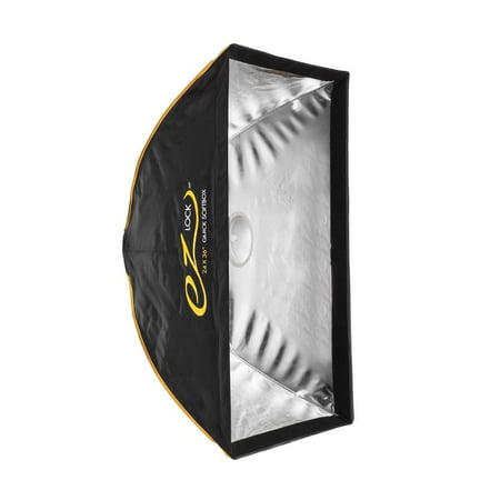 Glow EZ Lock 24x36 Quick Strip Rectangular Bowens Mount Softbox Lighting Kit with External Internal Diffusers Deflector Disk and Eggcrate Grid Folding Softbox for Photography Studio Lighting
