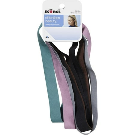Scunci Effortless Beauty Fabric Headwraps, 6 count
