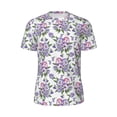 thumbnail image 5 of Wukai Violets Flowers Print Men's Short-Sleeved Mesh T-Shirt,Quick-Dry Short Sleeve Workout T-Shirt-X-Small, 5 of 8