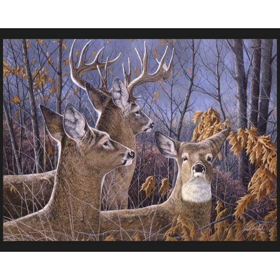 Cautious Moment Deer 45" Wide Cotton Panel Fabric