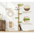 thumbnail image 3 of Floor to Ceiling Cat Tree for Kittens Wall Mounted Cat Wall Shelves with Grey Felt Pads Adjustable Wild Simulation Cat Tower Rotatable Platforms for Climb Scratch and Look, 3 of 8