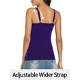 thumbnail image 6 of Sociala Women's Cotton Tank Tops with Built-in Shelf Bra Adjustable Wide Strap Camisoles Basic Cami Shirts, 2-Pack, 6 of 6